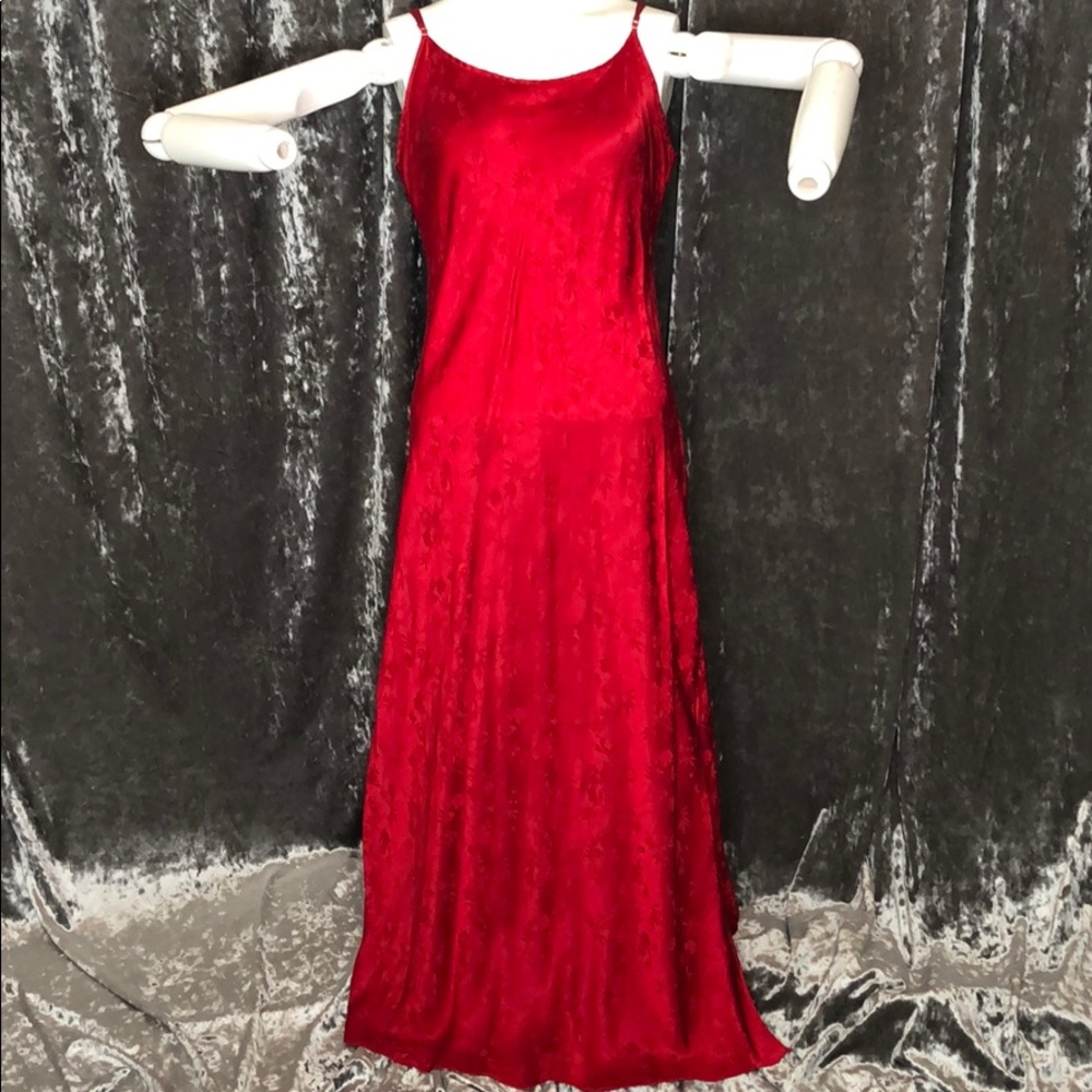 Red Silk Valentines Day slip dress gown